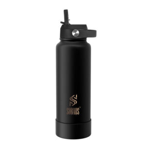 SOBAQS 40oz Stainless Steel Water Bottle (Black)